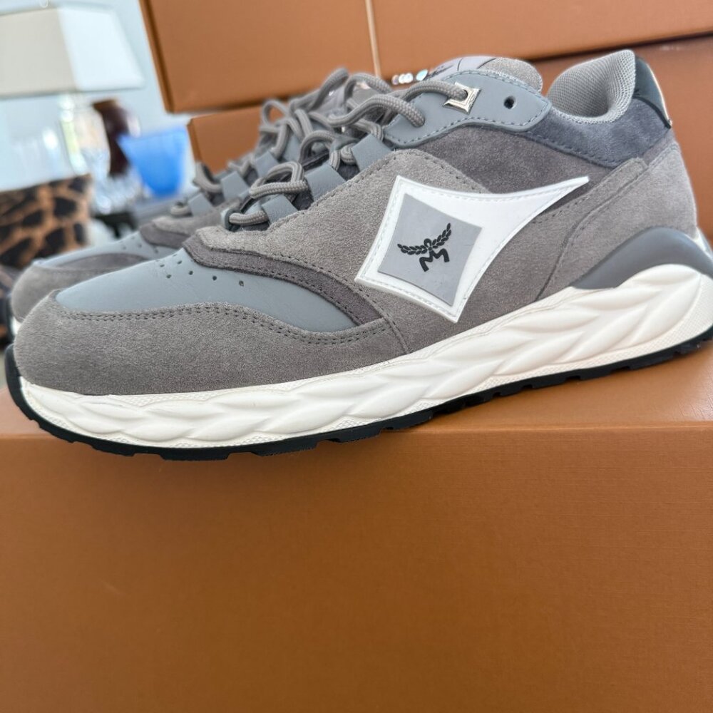 MCM Skywander Calf Suede & Leather Low-Top Lace-Up Women's Sneakers , sz 37 - Picture 9 of 12